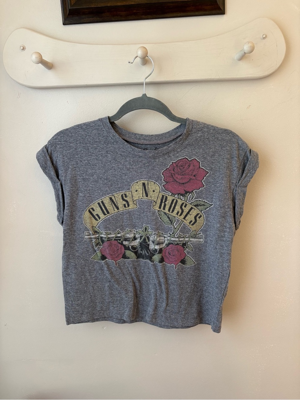 Bravado Gray Graphic Band Tee with Pink Accent